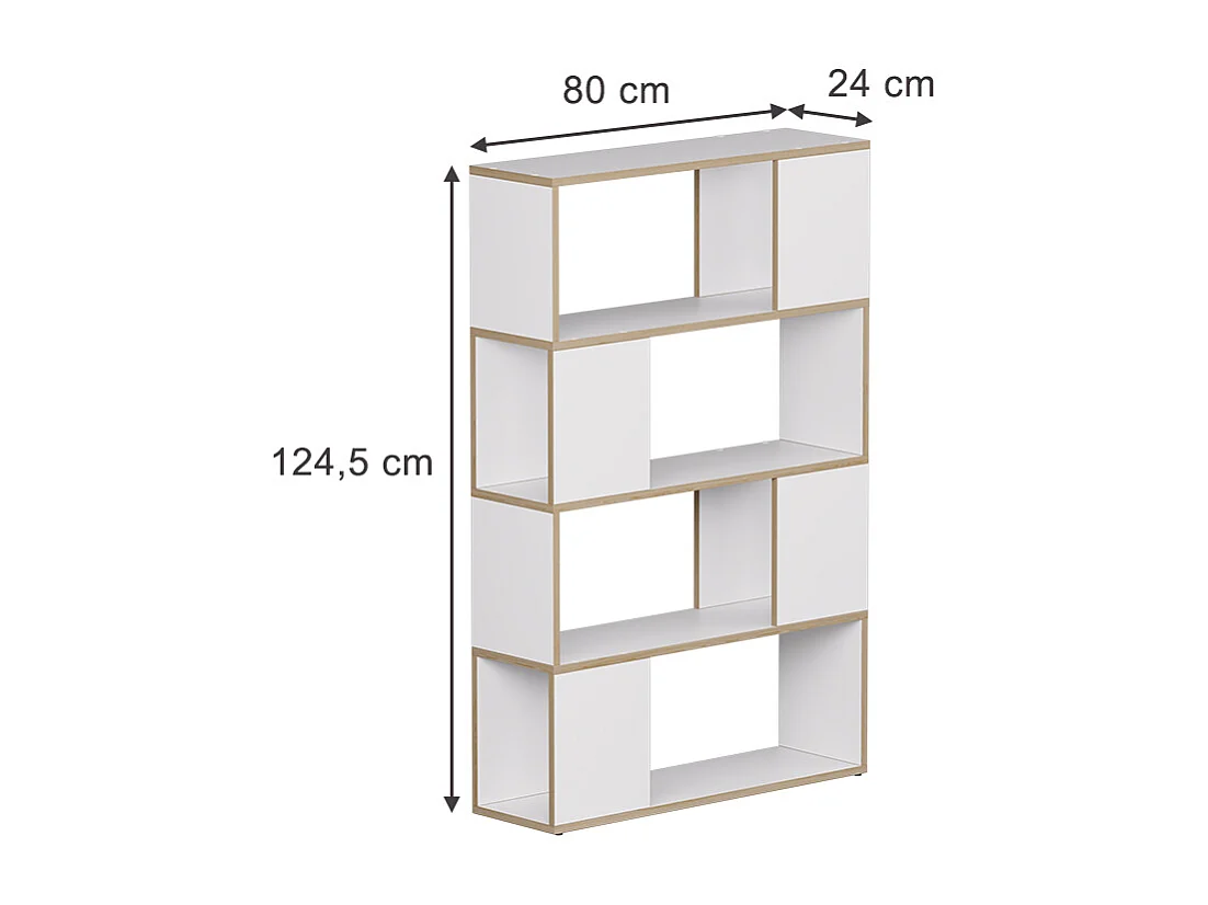 Séparation de pièce blanc/chêne 80x24x124.5 eneos