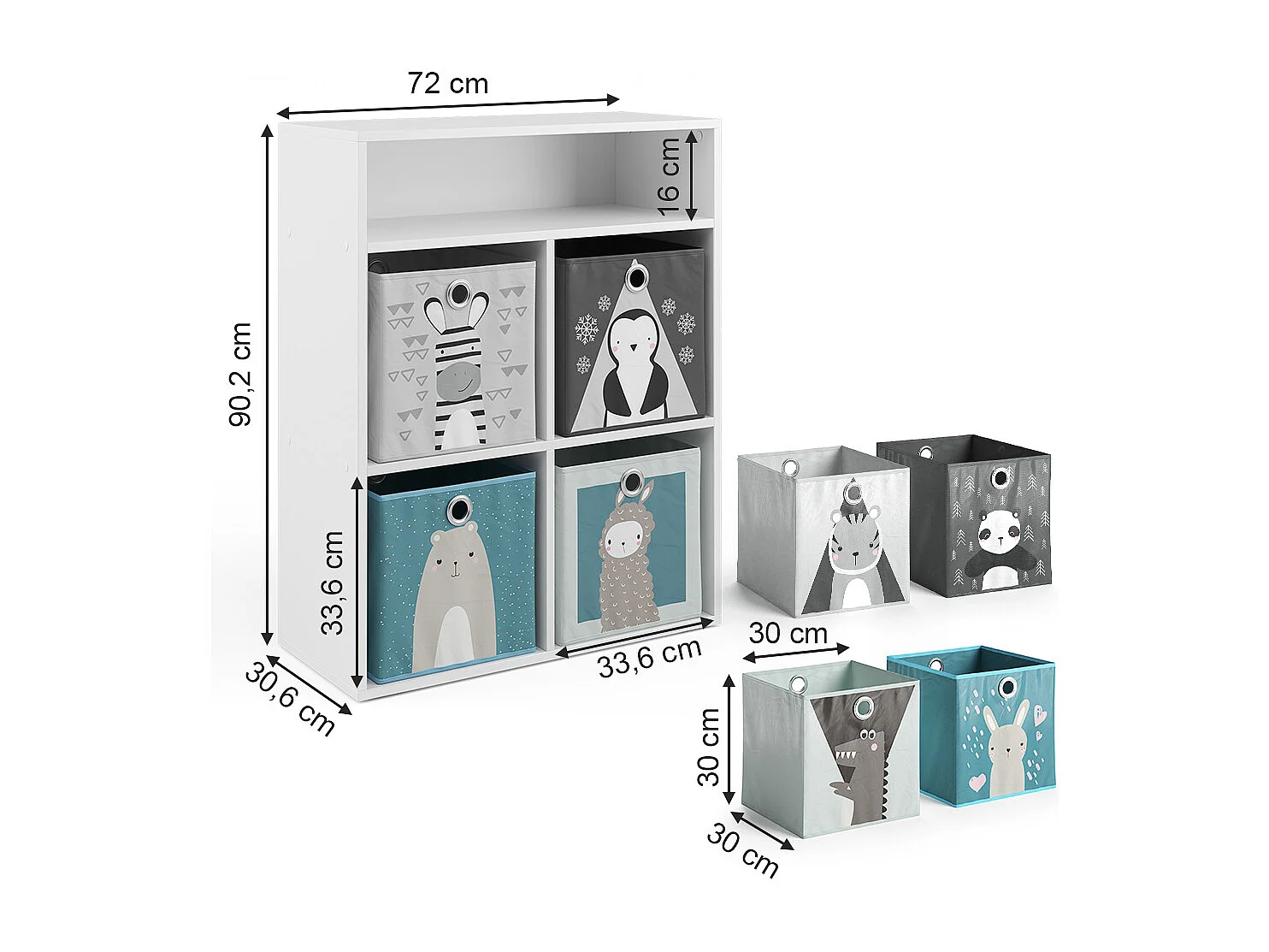 Kinderregal weiß 72x30.6x90.2