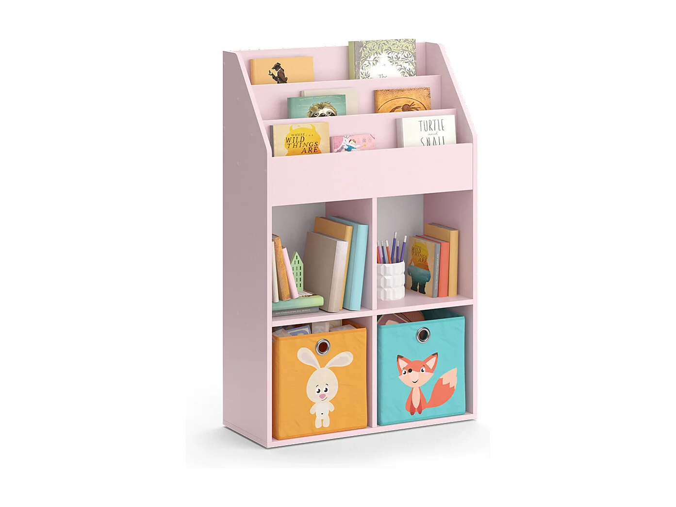 Kinderboekenkast roze 72x31.2x114.2 luigi
