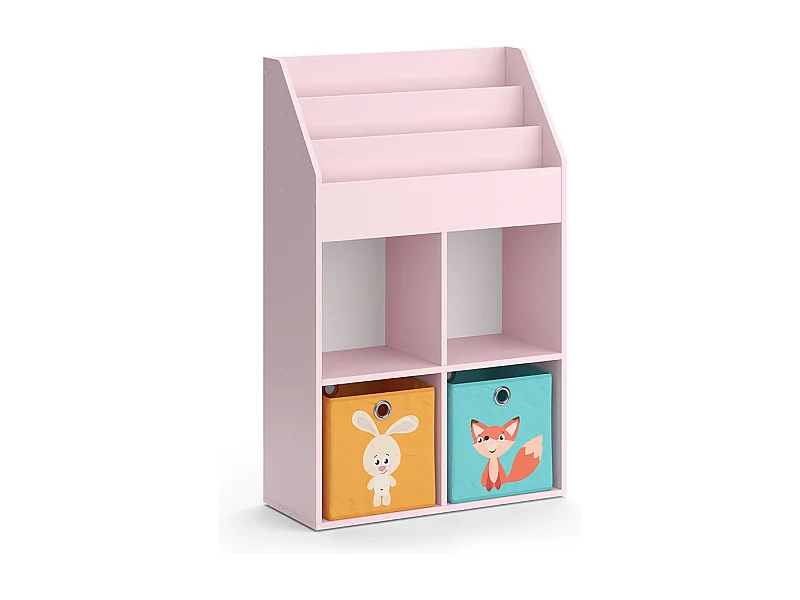 Bibliothèque enfant rose 72x31.2x114.2 luigi