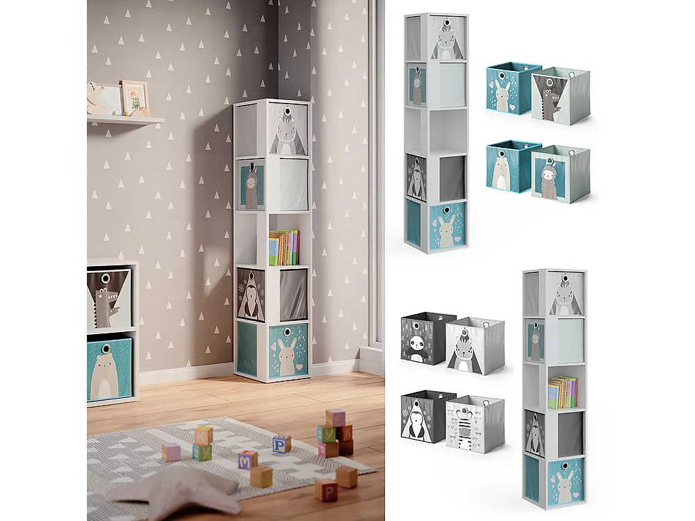 Bibliothèque enfant blanc 33.3x33.3x162.2 lio