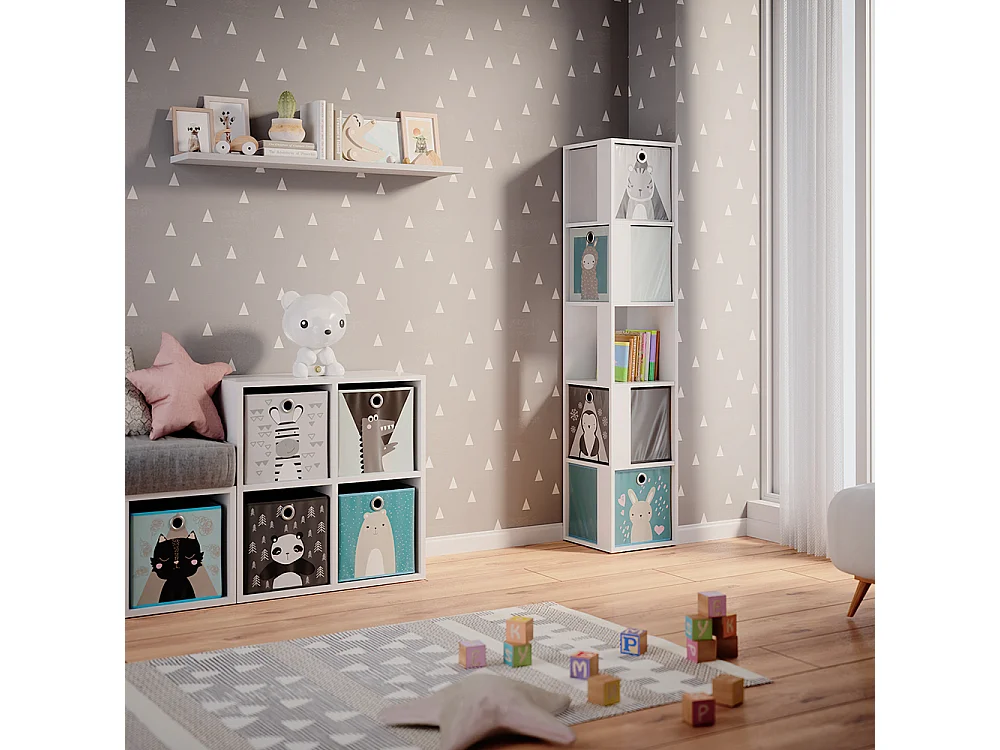 Bibliothèque enfant blanc 33.3x33.3x162.2 lio