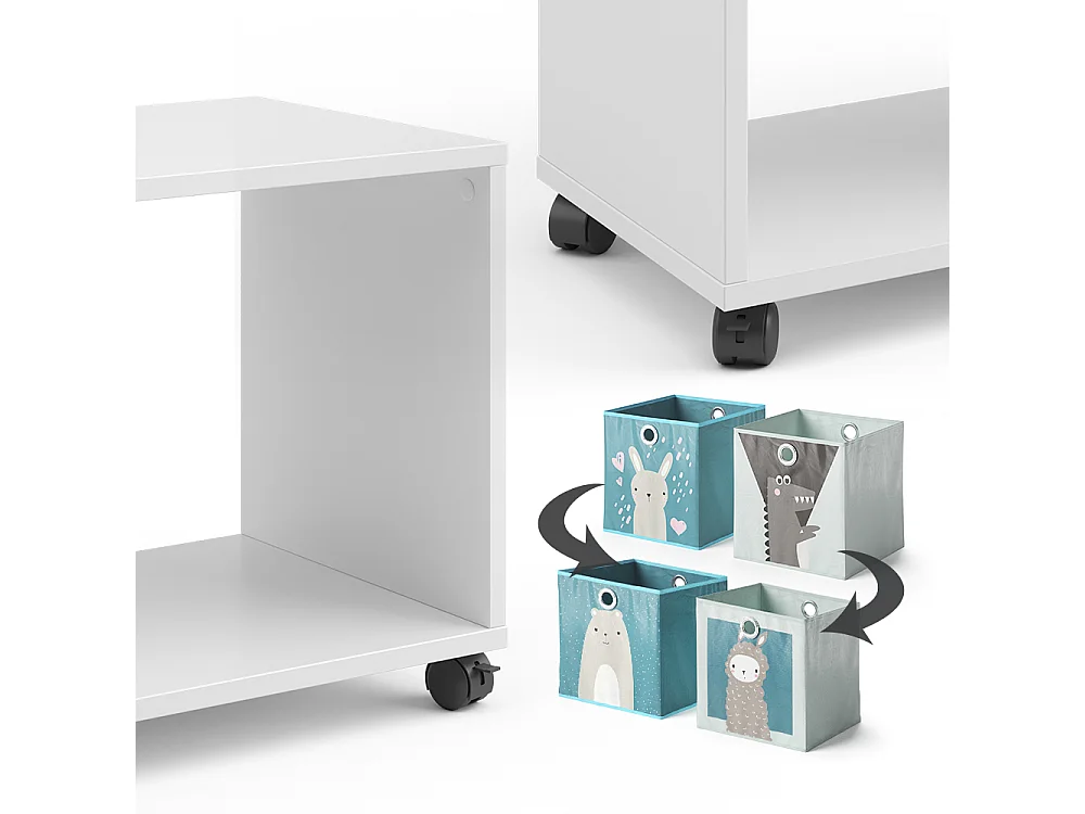 Bibliothèque enfant blanc 72x30.8x42.4