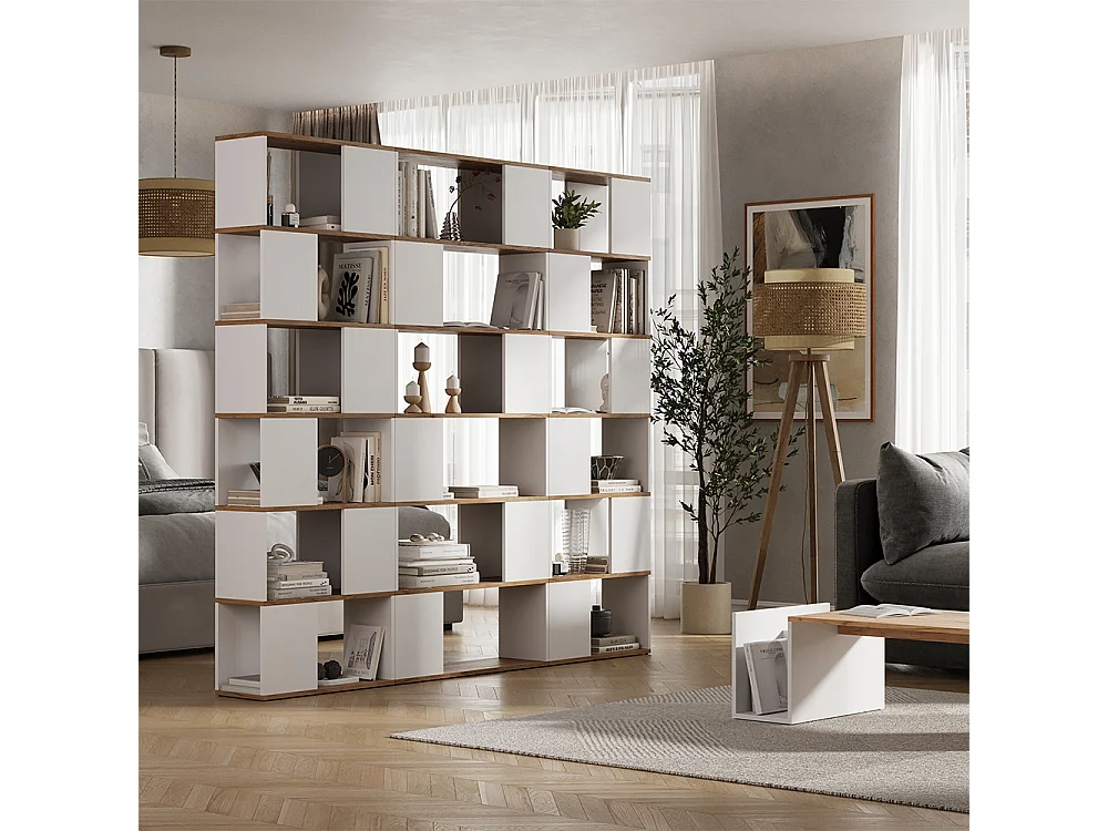 Divisorio per ambienti rovere bianco/dorato 80x24x186 eneos