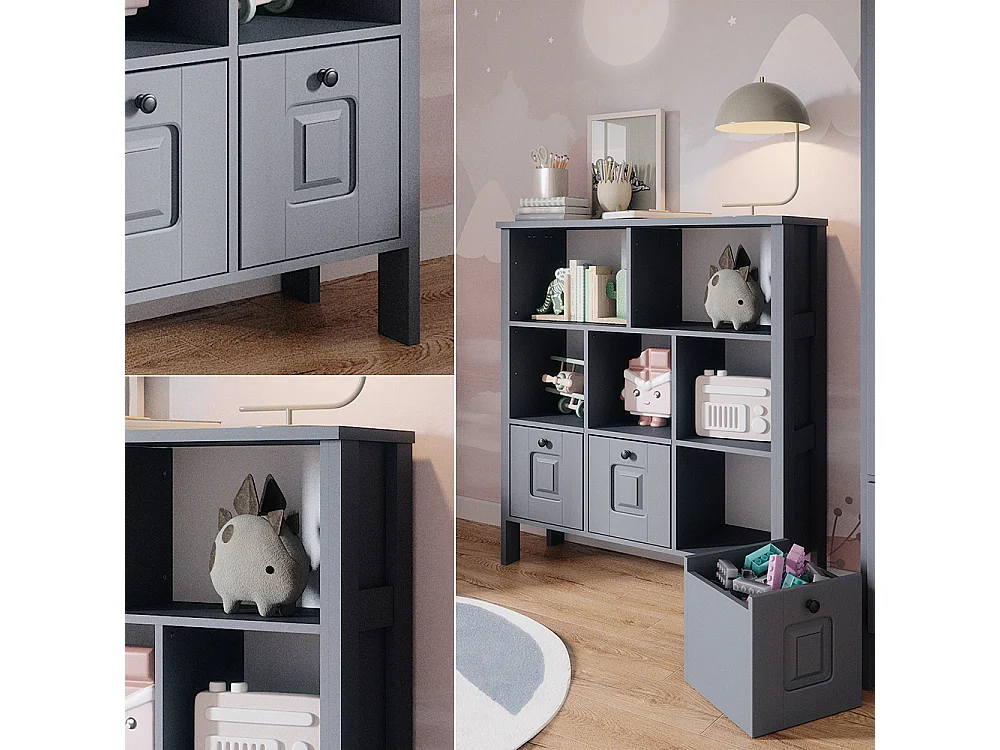 Kinderregal grau 103.6x32.6x113.4 ajaton