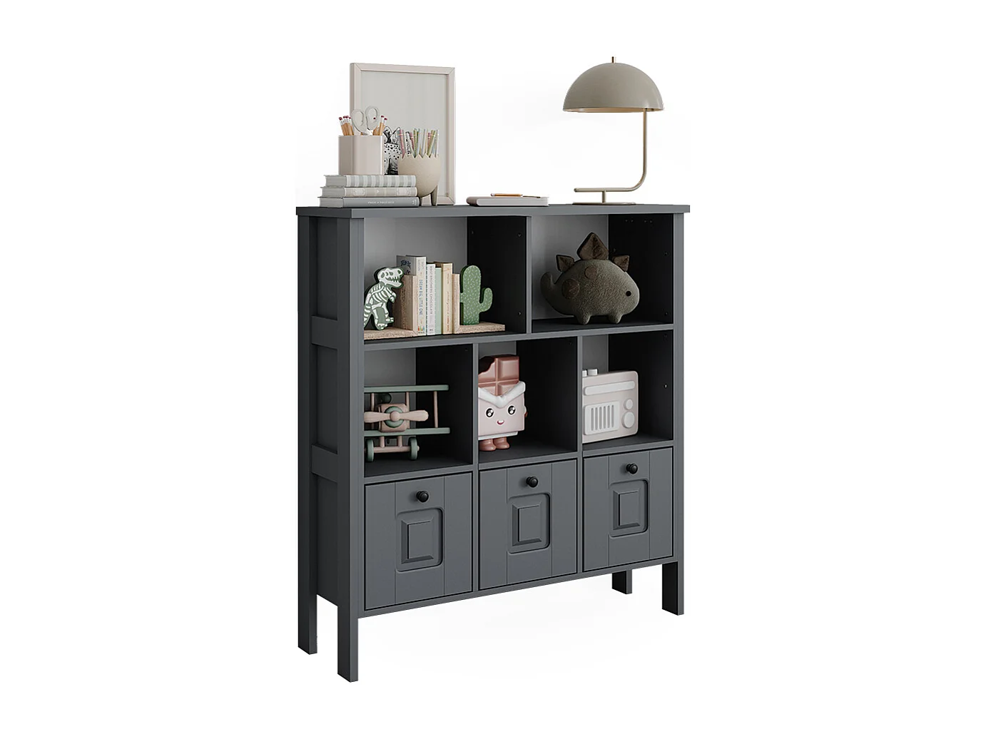 Kinderregal grau 103.6x32.6x113.4 ajaton