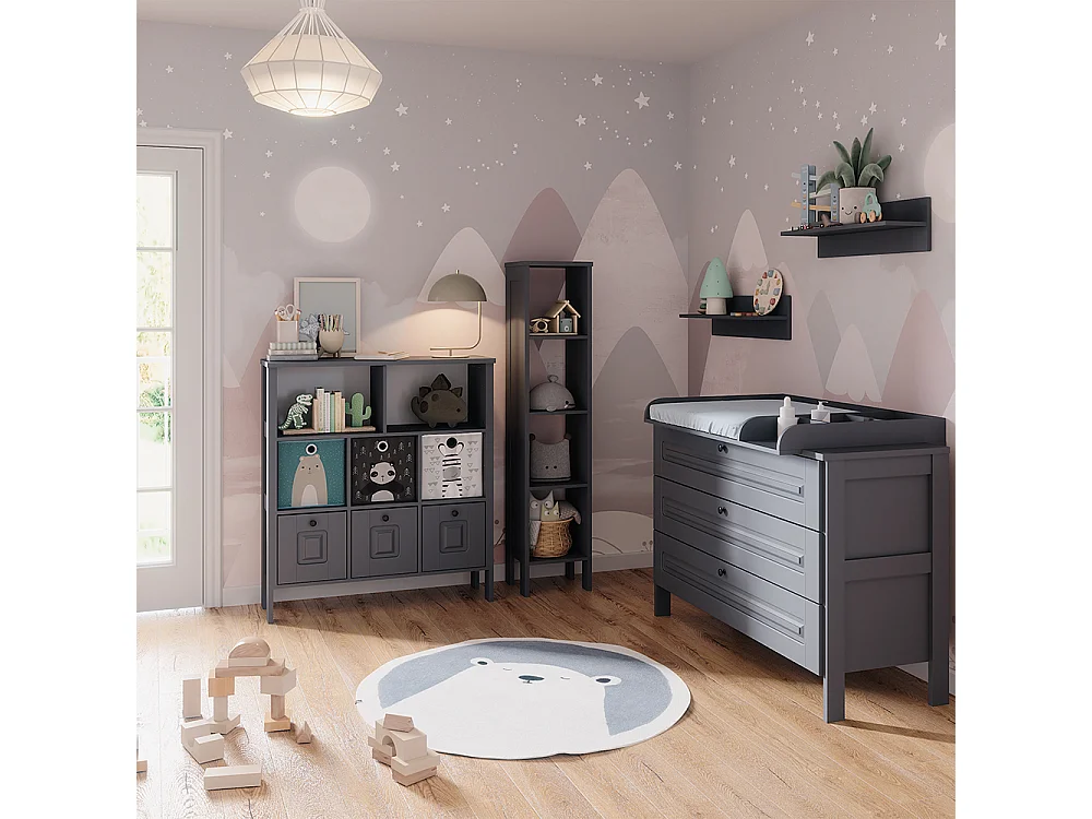 Libreria bambini grigio 103.6x32.6x113.4 ajaton