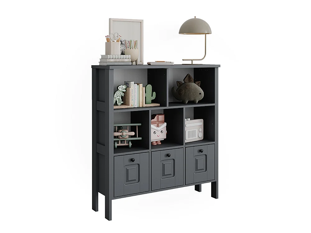 Libreria bambini grigio 103.6x32.6x113.4 ajaton