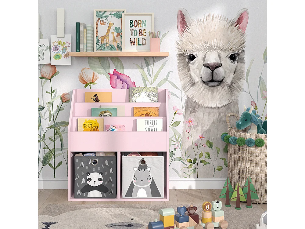 Kinderboekenkast roze 72x30.7x79 luigi