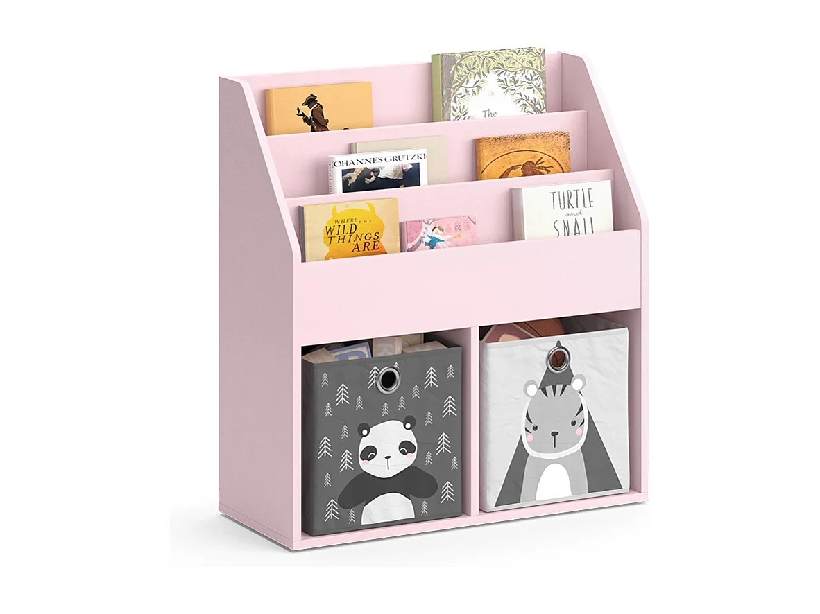 Kinderboekenkast roze 72x30.7x79 luigi