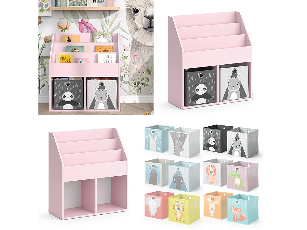 Kinderboekenkast roze 72x30.7x79 luigi