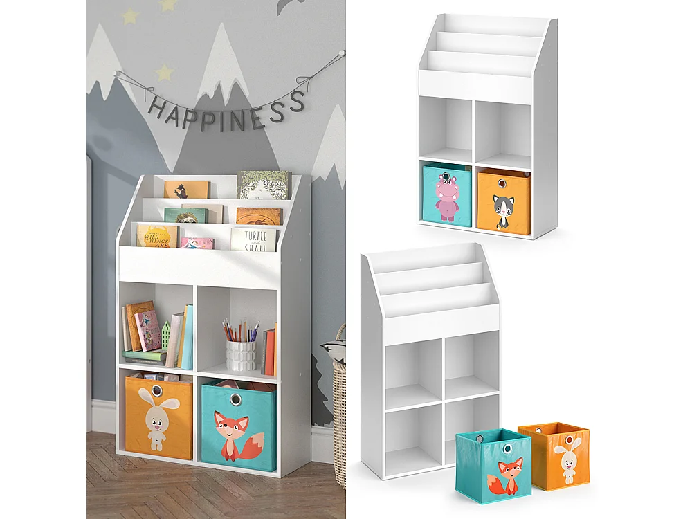 Bibliothèque enfant blanc 72x31.2x114.2 luigi