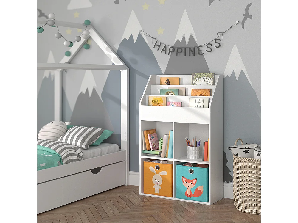 Bibliothèque enfant blanc 72x31.2x114.2 luigi