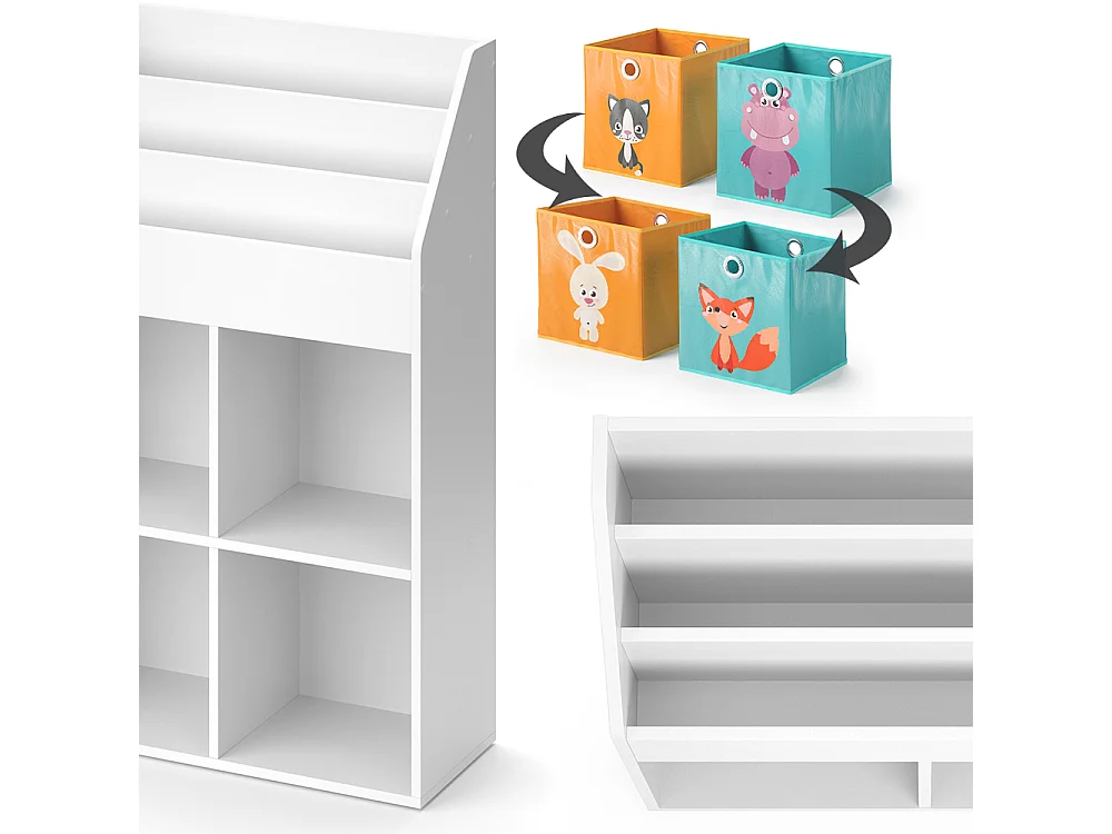 Bibliothèque enfant blanc 72x31.2x114.2 luigi