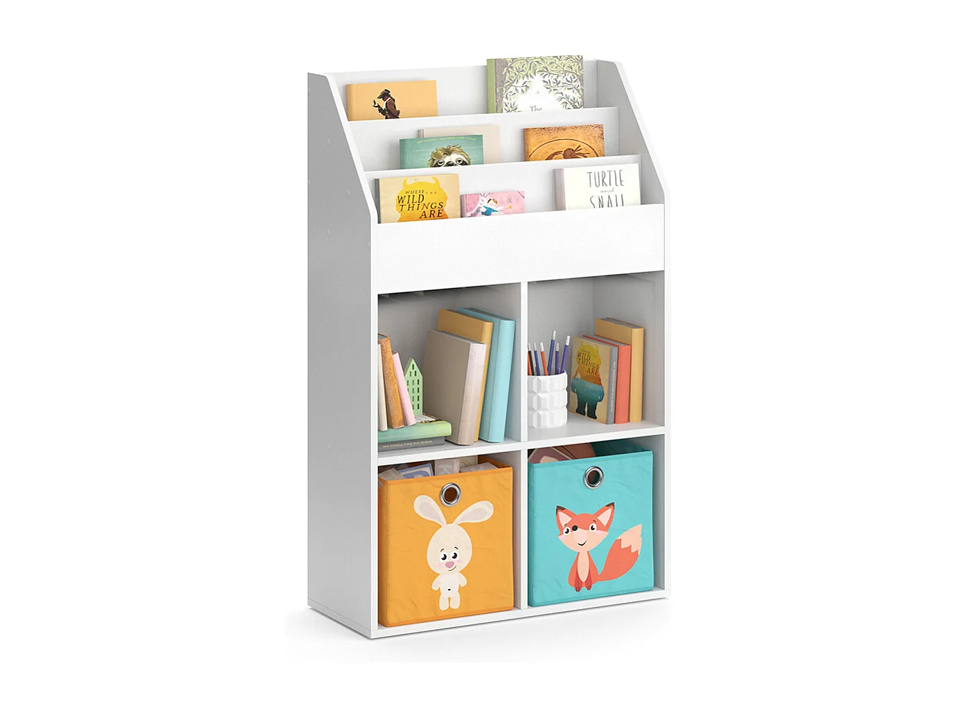 Bibliothèque enfant blanc 72x31.2x114.2 luigi