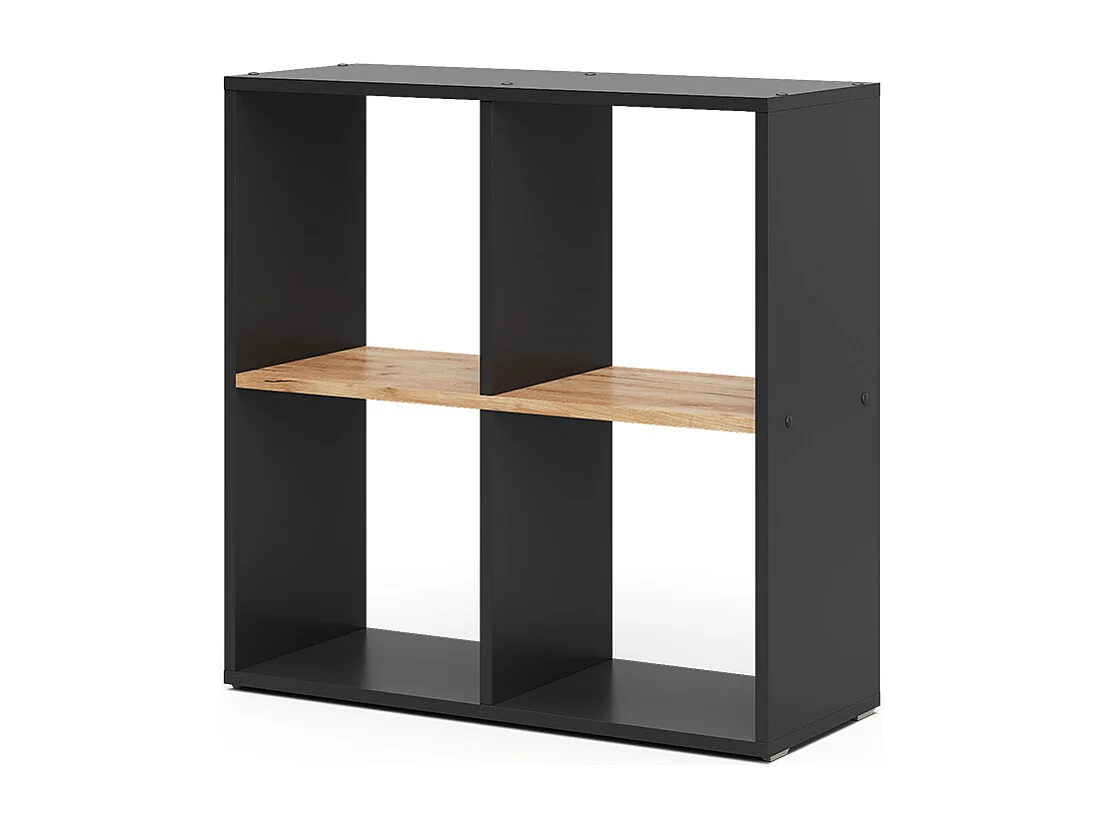 Meuble de rangement cube anthracite/chêne doré 72x29x72.6 tetra