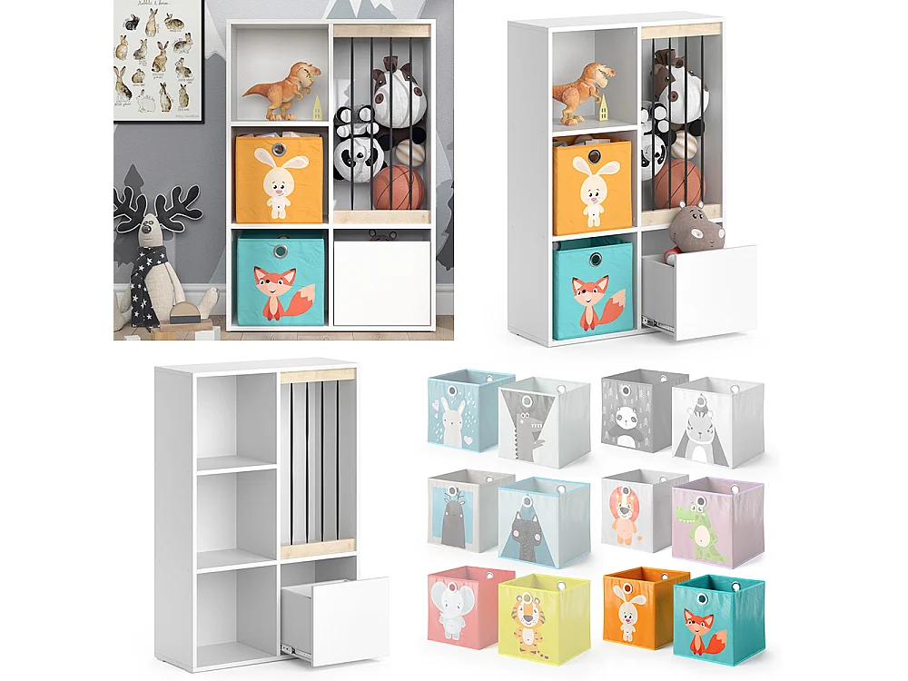 Libreria bambini bianco 29.2x72x107.8 luigi