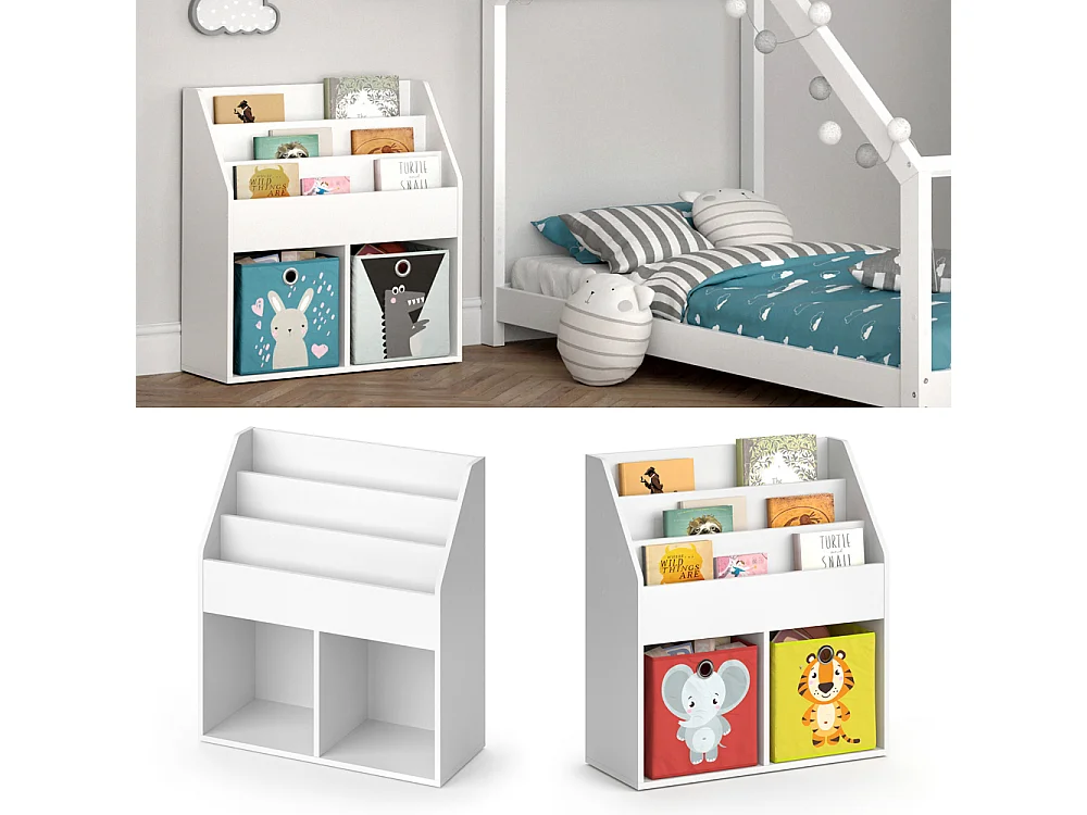 Libreria bambini bianco 72x30.7x79 luigi