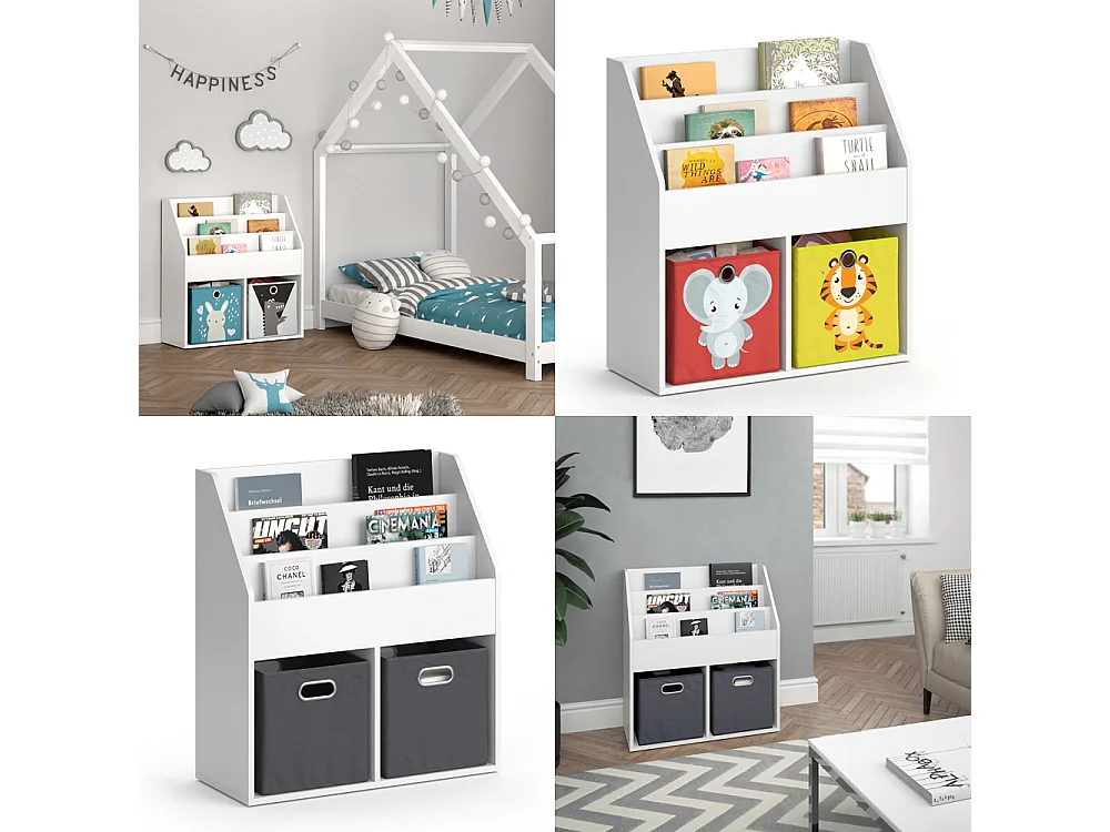 Libreria bambini bianco 72x30.7x79 luigi
