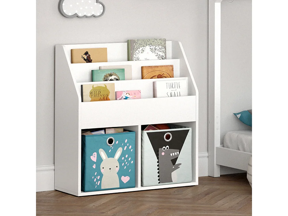 Bibliothèque enfant blanc 72x30.7x79 luigi