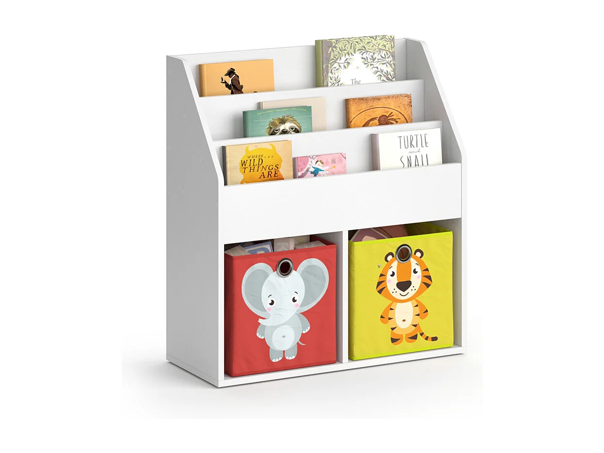 Bibliothèque enfant blanc 72x30.7x79 luigi