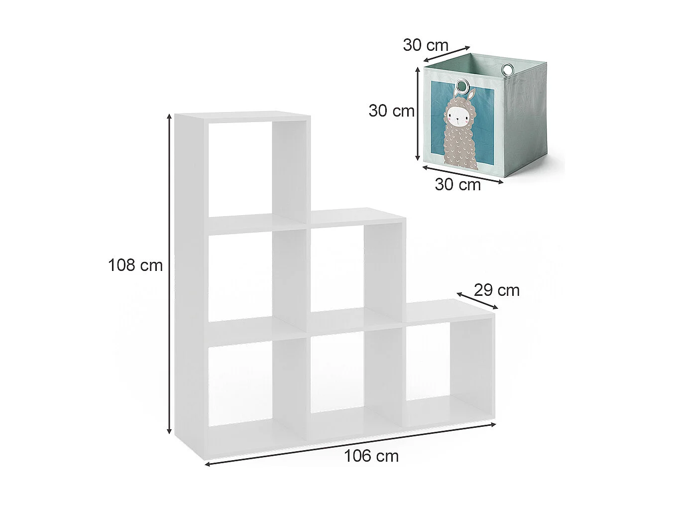 Traprek wit 107.2x29x107.8