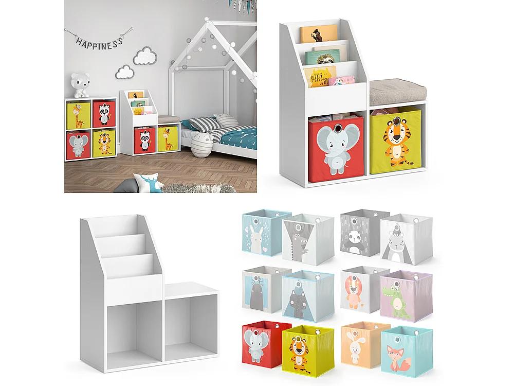 Libreria bambini bianco 30.9x72x79 luigi