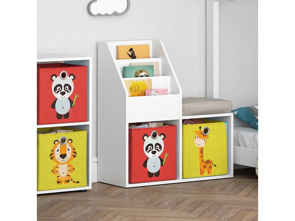 Bibliothèque enfant blanc 30.9x72x79 luigi