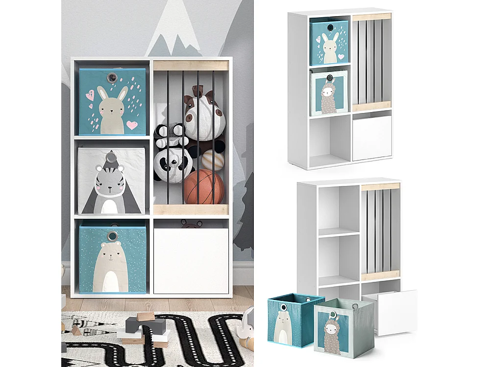 Libreria bambini bianco 29.2x72x107.8 luigi