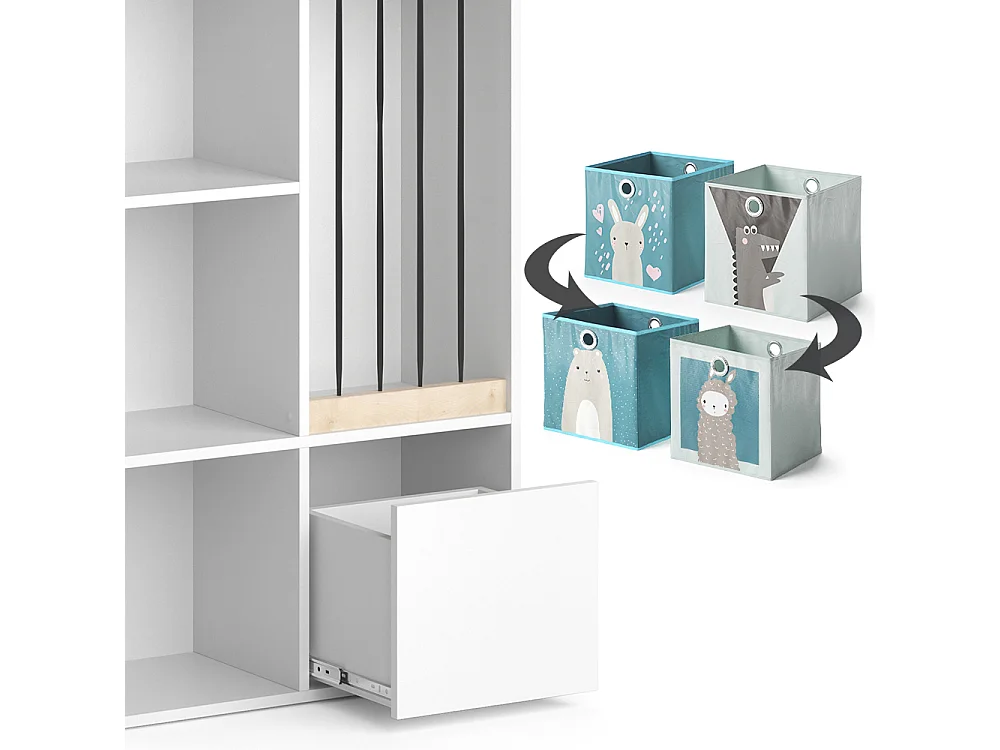 Libreria bambini bianco 29.2x72x107.8 luigi