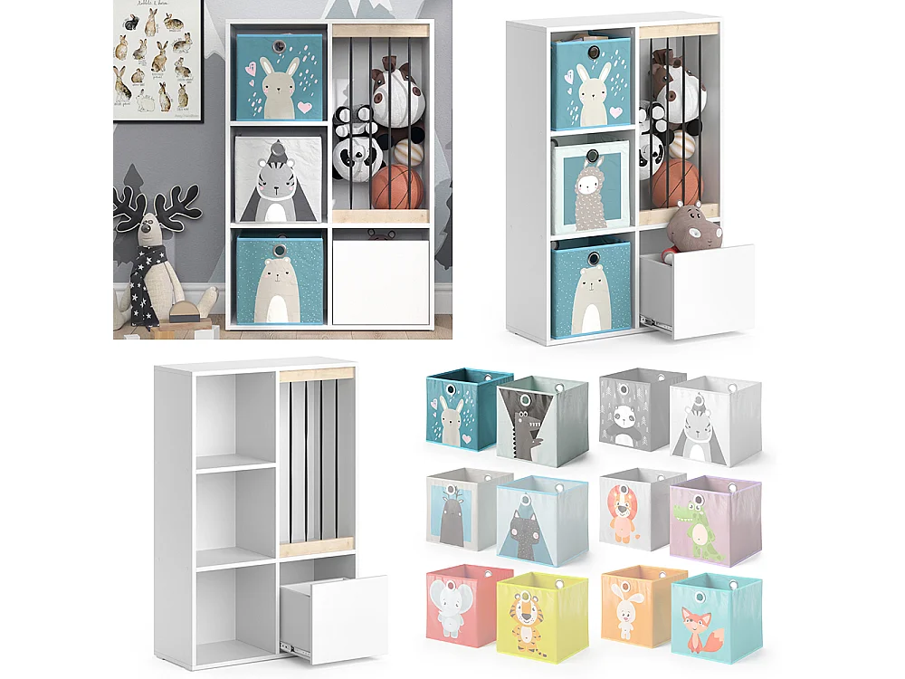 Bibliothèque enfant blanc 29.2x72x107.8 luigi