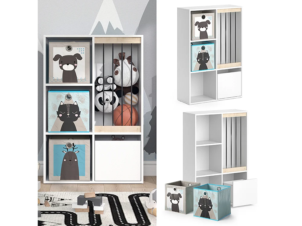 Bibliothèque enfant blanc 29.2x72x107.8 luigi