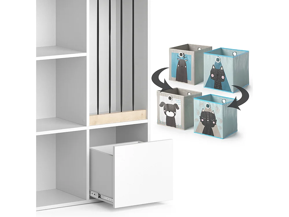 Bibliothèque enfant blanc 29.2x72x107.8 luigi