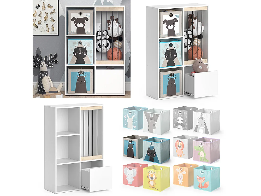 Bibliothèque enfant blanc 29.2x72x107.8 luigi