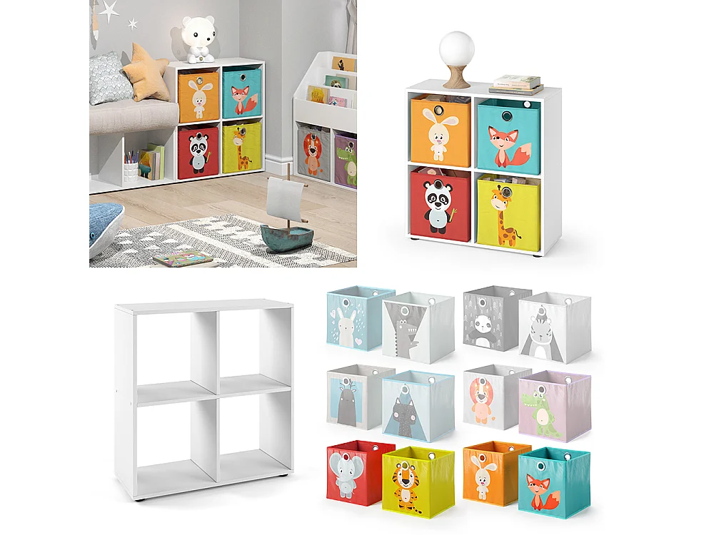 Libreria bambini bianco 72.6x29x72 tetra