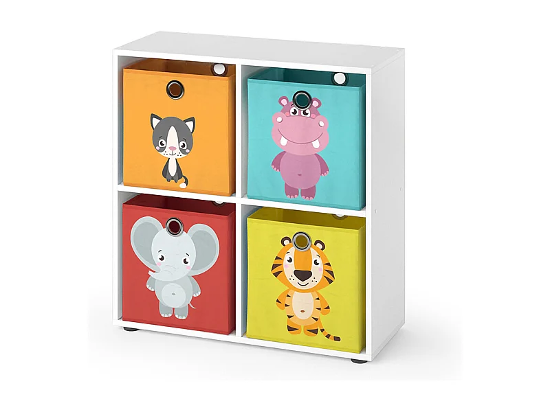 Bibliothèque enfant blanc 72.6x29x72 tetra