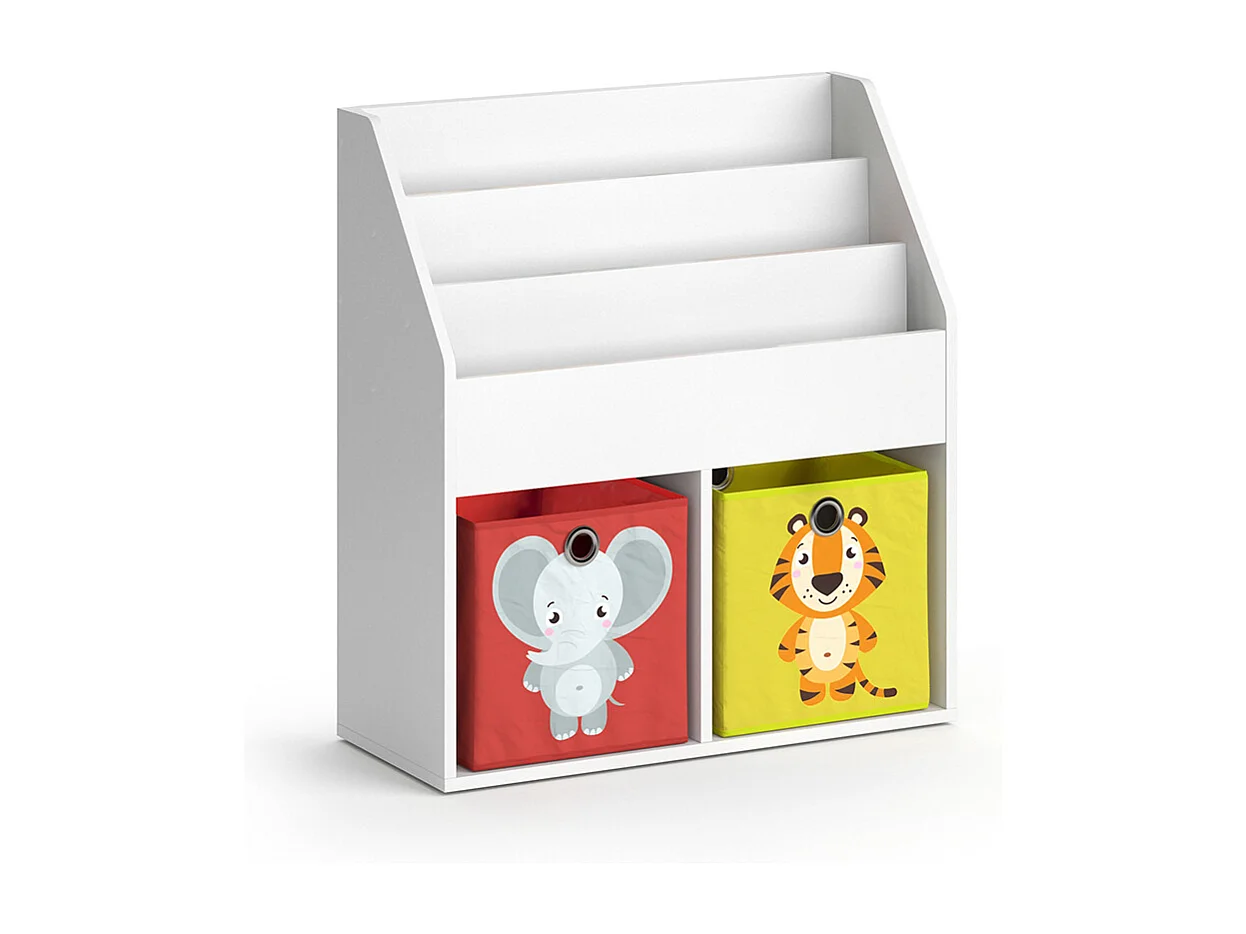 Bibliothèque enfant blanc 72x30.7x79 luigi