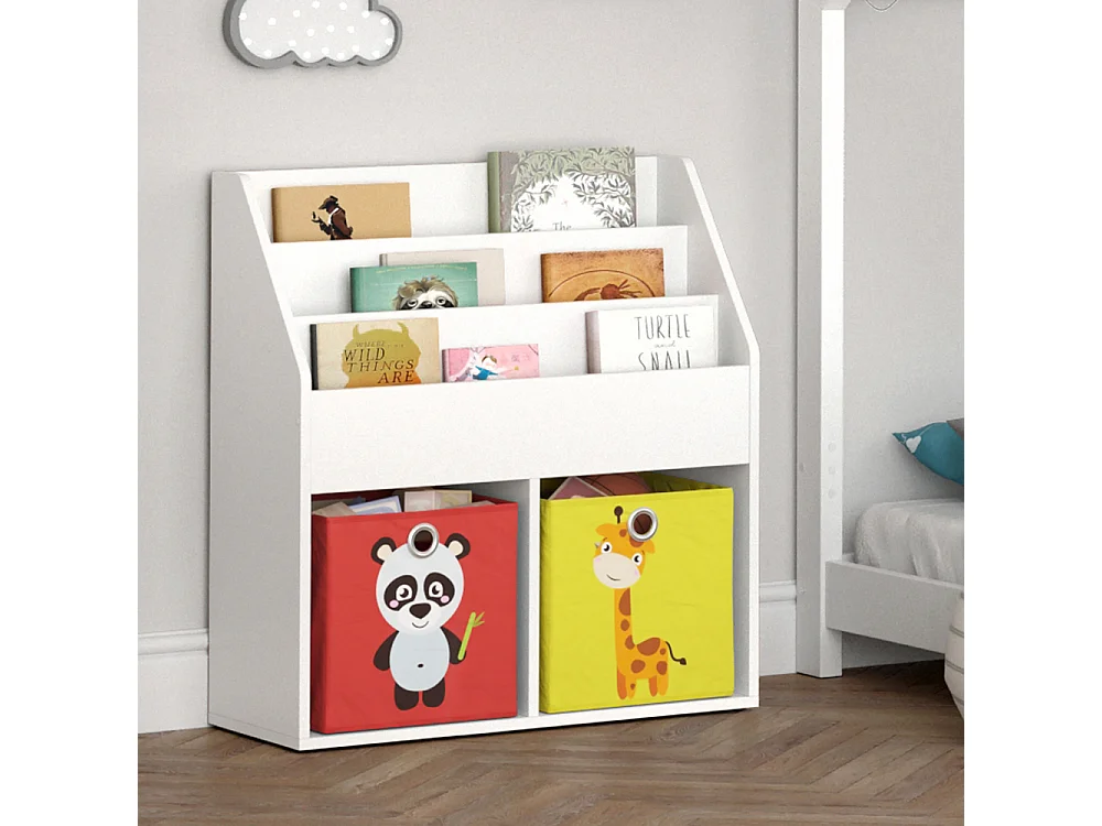 Bibliothèque enfant blanc 72x30.7x79 luigi