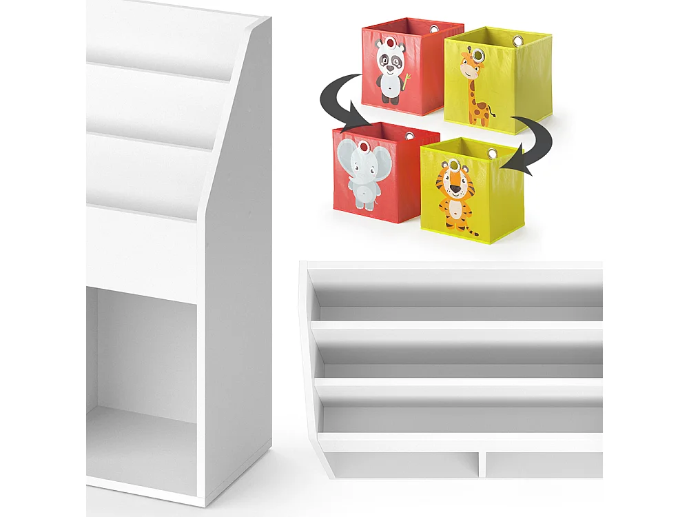 Bibliothèque enfant blanc 72x30.7x79 luigi