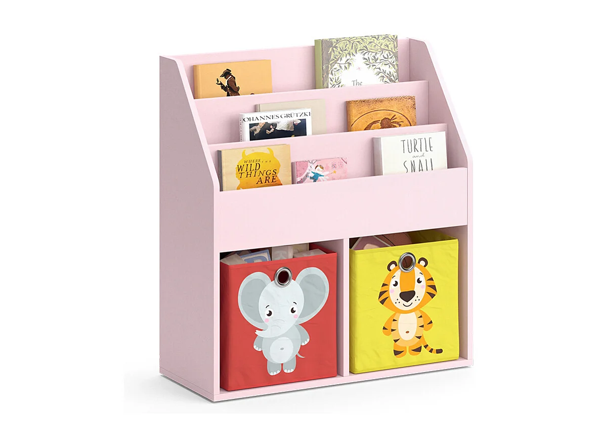 Kinderboekenkast roze 72x30.7x79 luigi