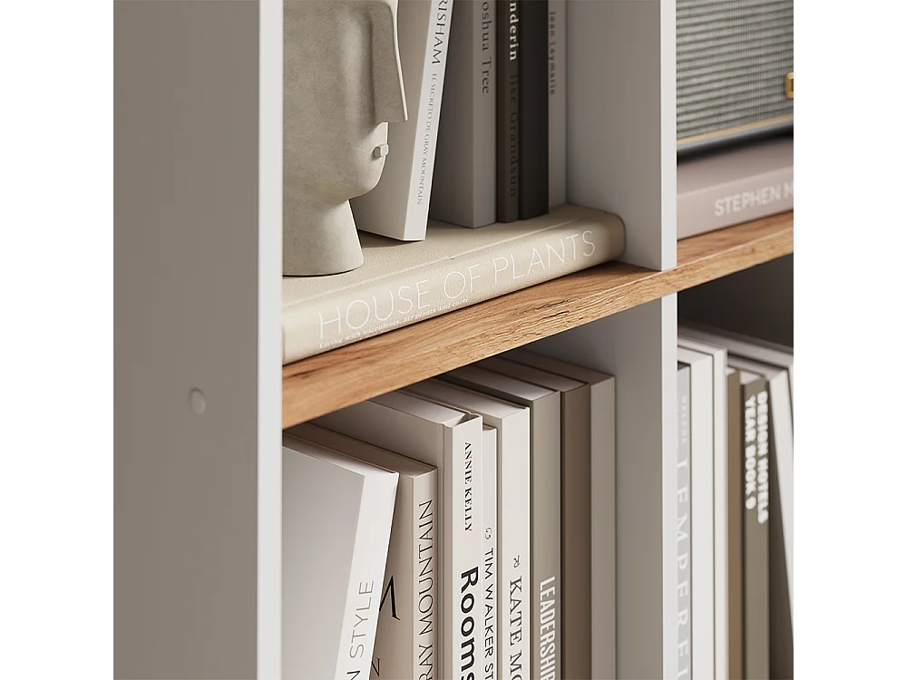 Meuble de rangement cube chêne blanc/force de lor 143x29x72 scutum