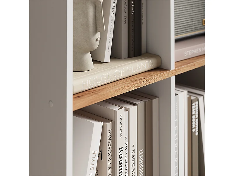 Raumteiler weiß/goldkraft eiche 143x29x72 scutum