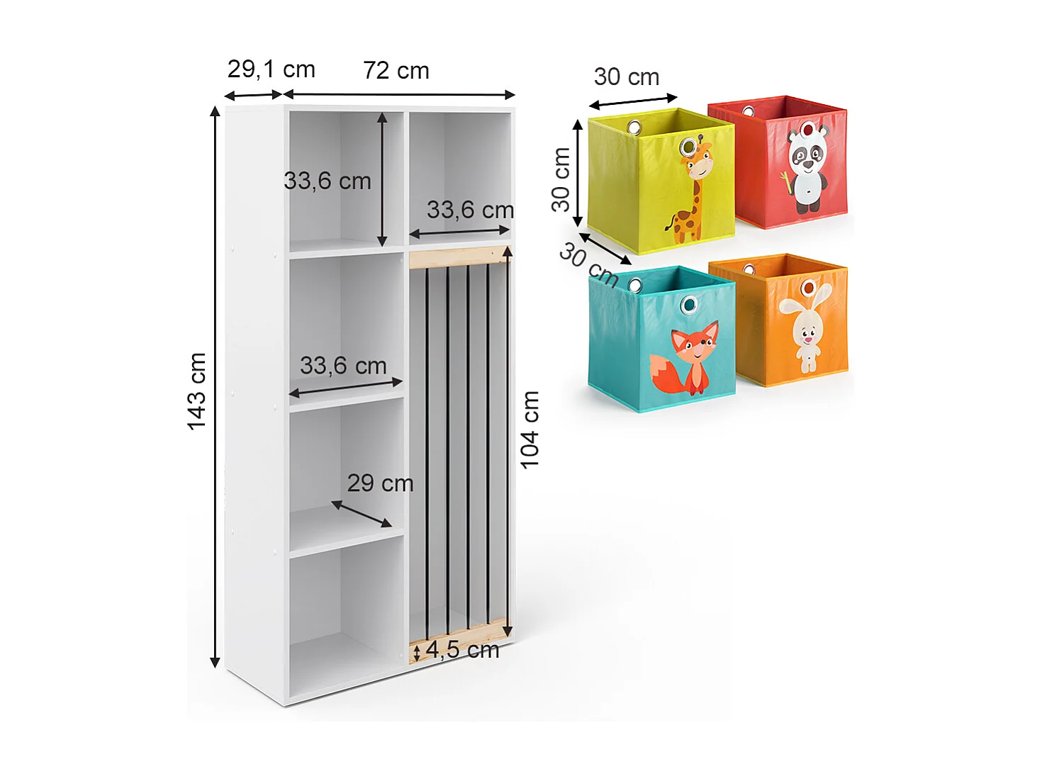 Półka dla dzieci biały 72x29.1x143 marvin