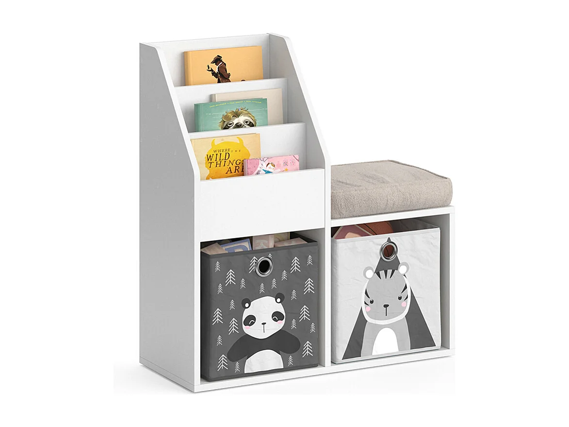 Bibliothèque enfant blanc 30.9x72x79 luigi