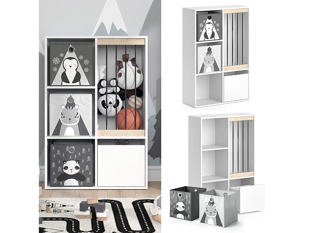 Bibliothèque enfant blanc 29.2x72x107.8 luigi