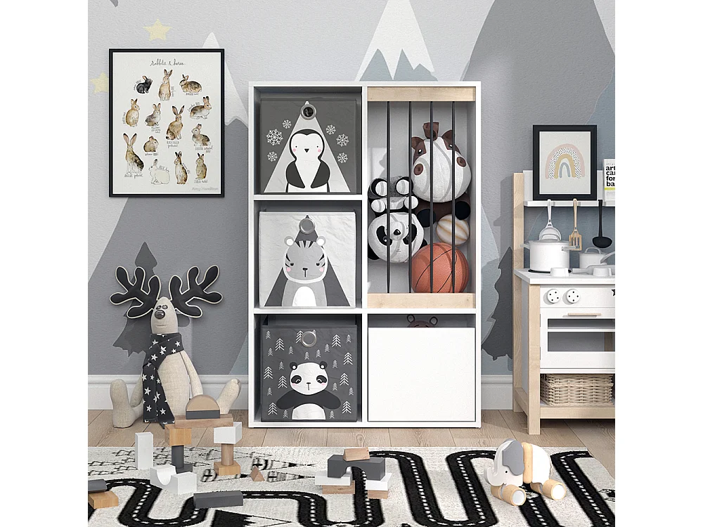 Bibliothèque enfant blanc 29.2x72x107.8 luigi