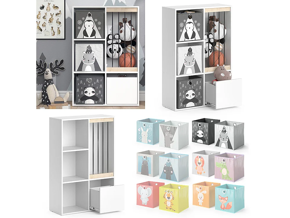 Bibliothèque enfant blanc 29.2x72x107.8 luigi