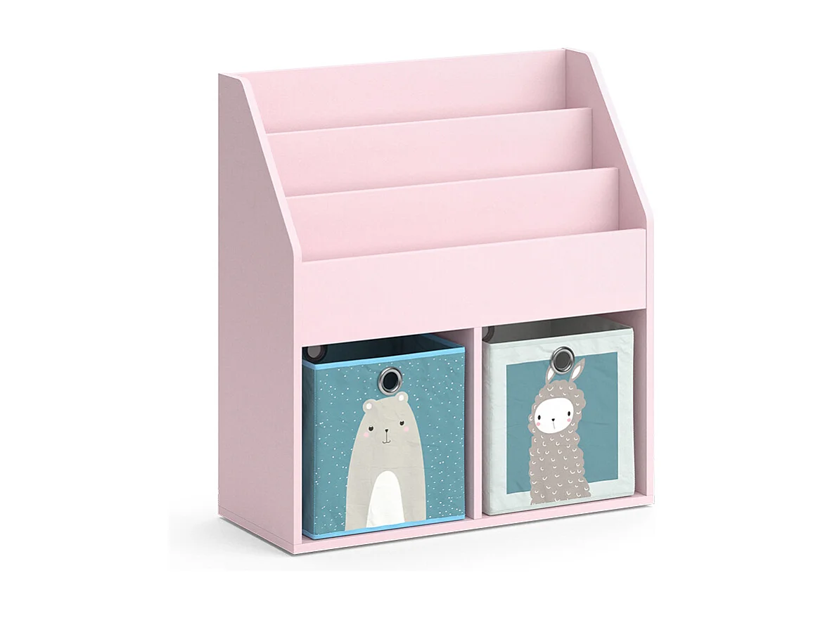 Bibliothèque enfant rose 72x30.7x79 luigi