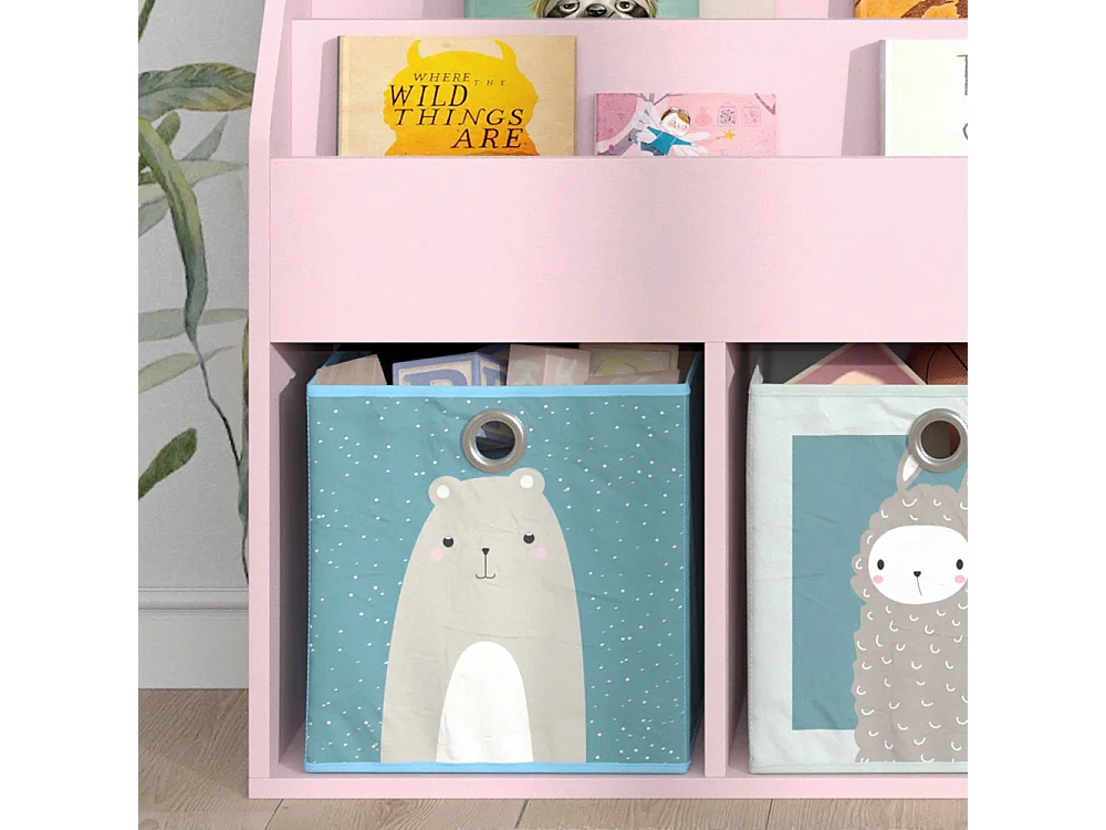 Bibliothèque enfant rose 72x30.7x79 luigi