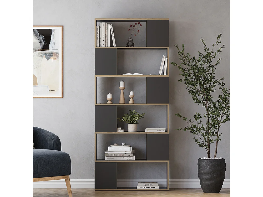 Séparation de pièce anthracite/chêne 80x24x186 eneos